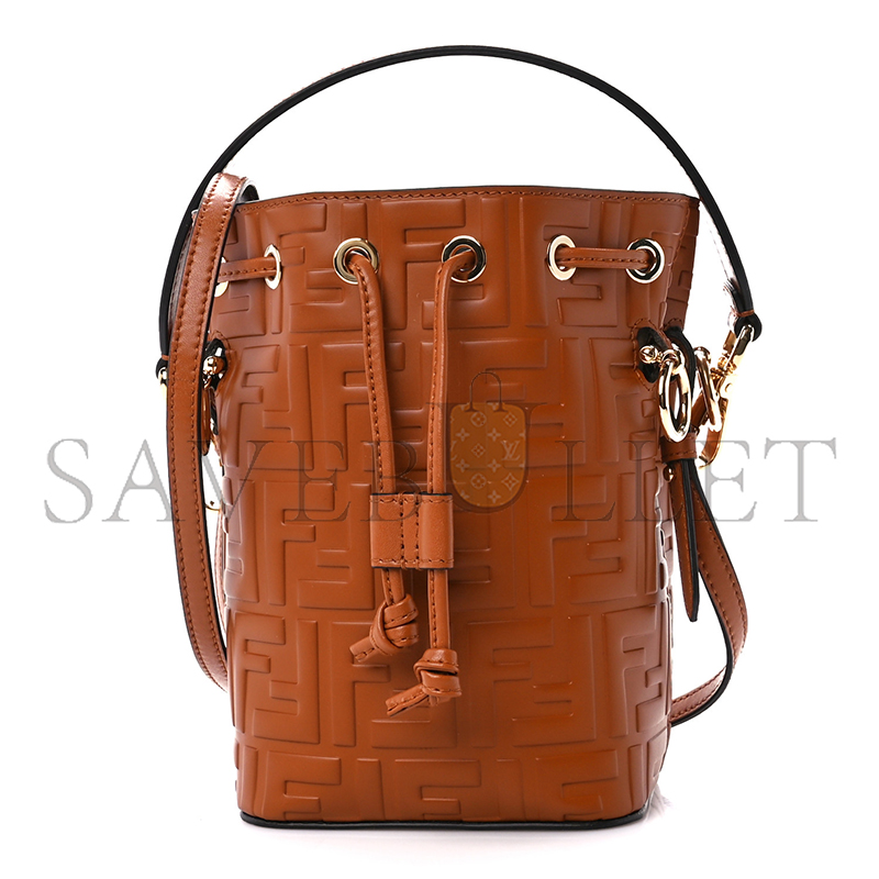 F**di camel leather mini mon tresor bucket bag 8bs010a3zgf1c6j (18*12*10cm)